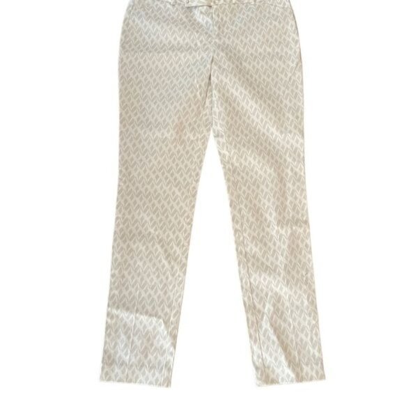 Calvin Klein Pants Geometric Print Work Pants Size W0 L32 Beige NWT - Picture 1 of 13